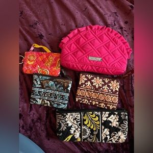 Lot of 4 Vera Bradley bags + 1 off brand ID holder